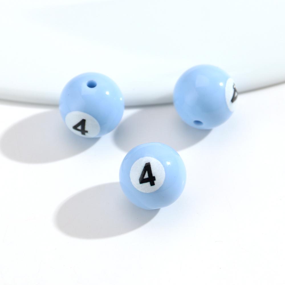 16mm Acrylic Billiard Ball Number Beads, Pool Ball Style Loose Spacer Beads for DIY Bracelet Necklace Jewelry Making Supplies