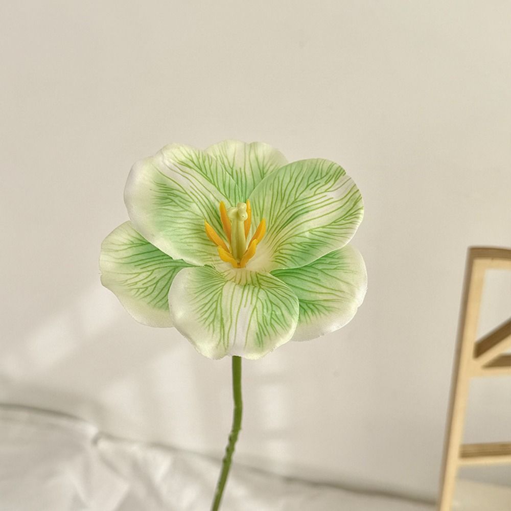 White Artificial Tulip Flowers Double Petal Artificial Faux Plants Indoor Decoration