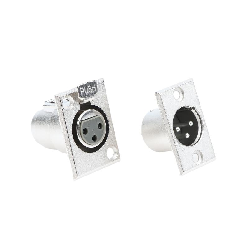 3 Pin XLR Panel Mount Connectors 4 Pack 2 Male 2 Female Jack Sockets for Microphone Cable Sound Stage Setup