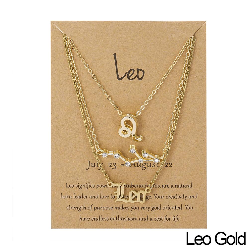 Fashion 12 Constellation Zodiac Star Sign Pendant Clear Zircon Women Necklaces Pisces Aries Taurus Horoscope Amulet Jewelry