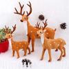 Cute Cartoon New Year Xmas Elk Plush Miniature Figurine Simulation Deer Christmas Decoration Reindeer Ornament