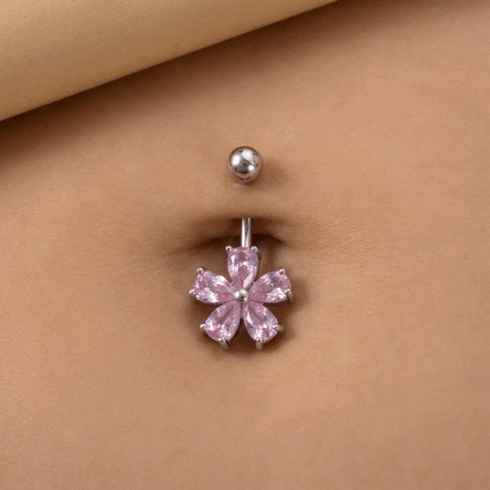 Stainless Steel Navel Ring Crystal Body Piercing Jewelry Belly Button Rings For Women