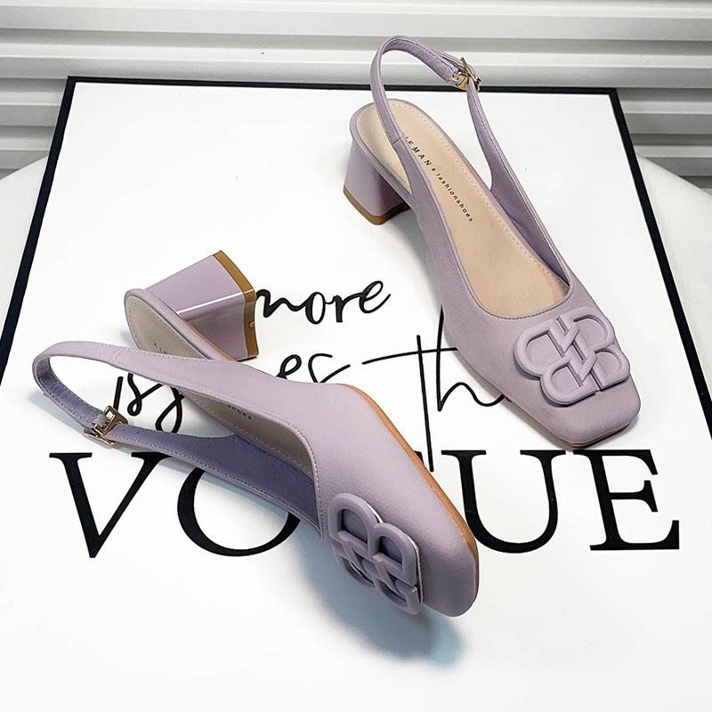 B модная сумка, туфли-лодочки на высоком каблуке, женские весенне-летние новые туфли с квадратным носком, толстым каблуком и одинарным ремешком