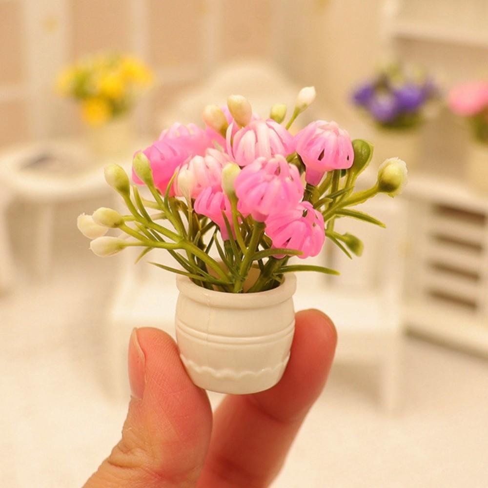 3pcs Plastic Green Luo Plant Multistyles Finished Flower Vase Potted Plant Doll House Accessories