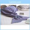 Tail Mermaid Handmade Crocheted Cocoon Blankets Sofa Quilt Rug Knit Gifts Adults