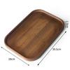 Walnut Wood Color Wood Tray Retro Style Fruit Plate Smooth Edge Tea Tray  Kitchen