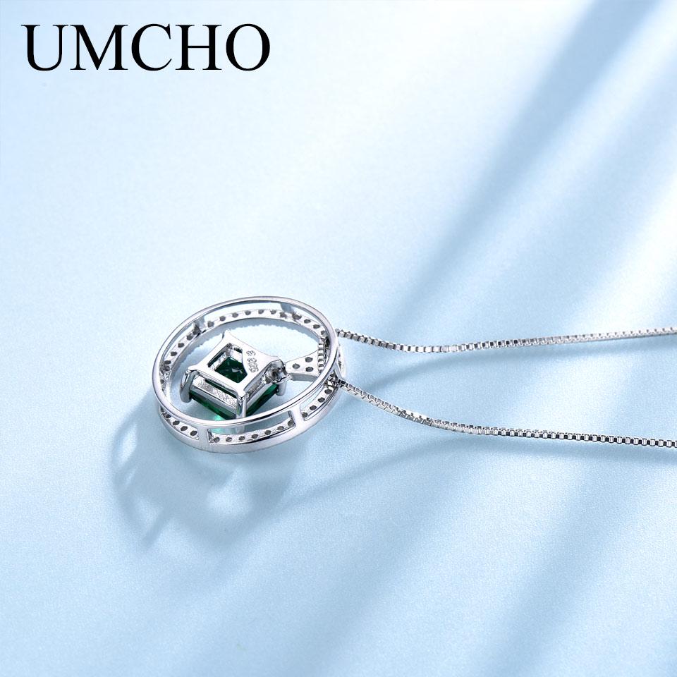 Umcho Круглый зеленый драгоценный камень кулон ожерелье романтические подарки на день рождения для девочек для женщин ювелирные изделия