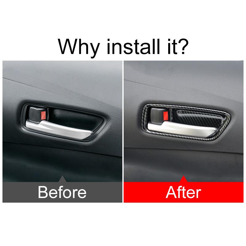 For Toyota Corolla E210 2019 2020 2021 2022 2023 2024 Hybrid ABS Carbon Car Inner Door Handle Bowl Cover Case Trims Stickers