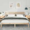 Brown Bed Frame with Headboard 180 x 200 cm Solid Pine Wood