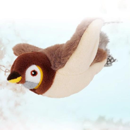 Игрушка для кошек «Птицы, хлопающие крыльями» Интерактивный летающий воробей с реалистичным щебечущим звуком, активируемый прикосновением Мягкая игрушка для котят «Птицы» для домашних кошек