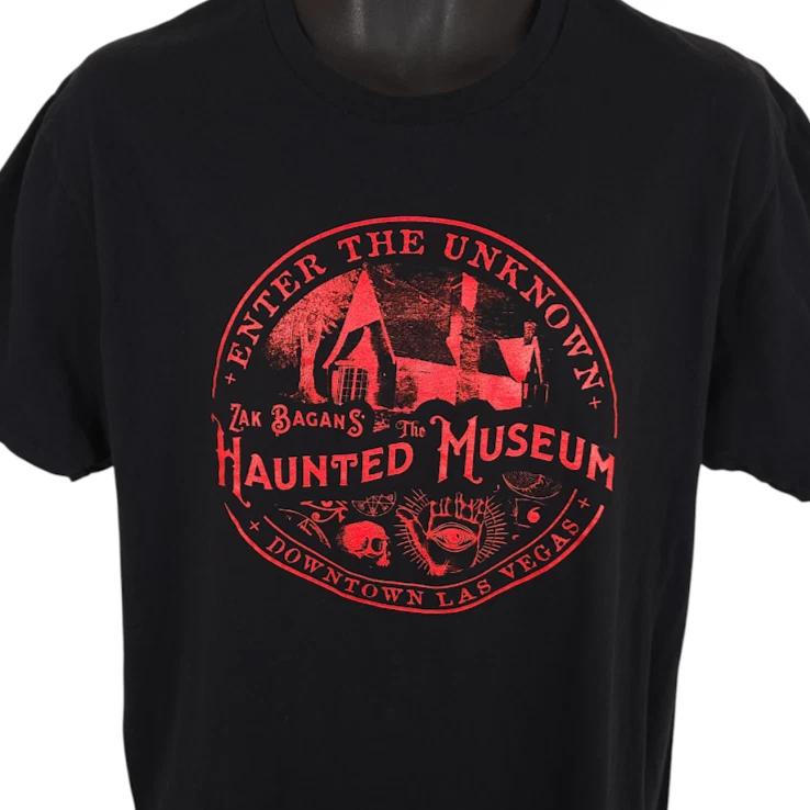 Футболка Zak Bagans Haunted Museum 100% Хлопок Мужские Футболки Топ Мужской Размер Большой Черный Лас-Вегас Сделано в США