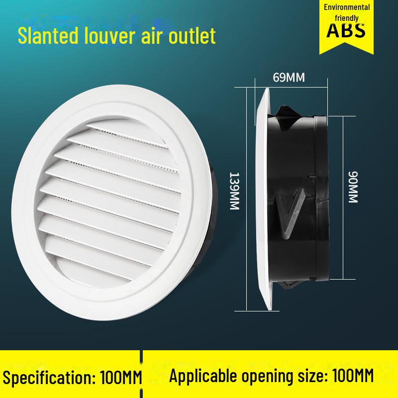 Vent With Circular Abs Shutter Mesh Cover For Fresh Air And Exhaust Duct Systems