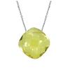 [Q6767] - Silver Necklace 'Meghan' Silvery Yellow Quartz (rhodium-plated) - 10x10 Mm