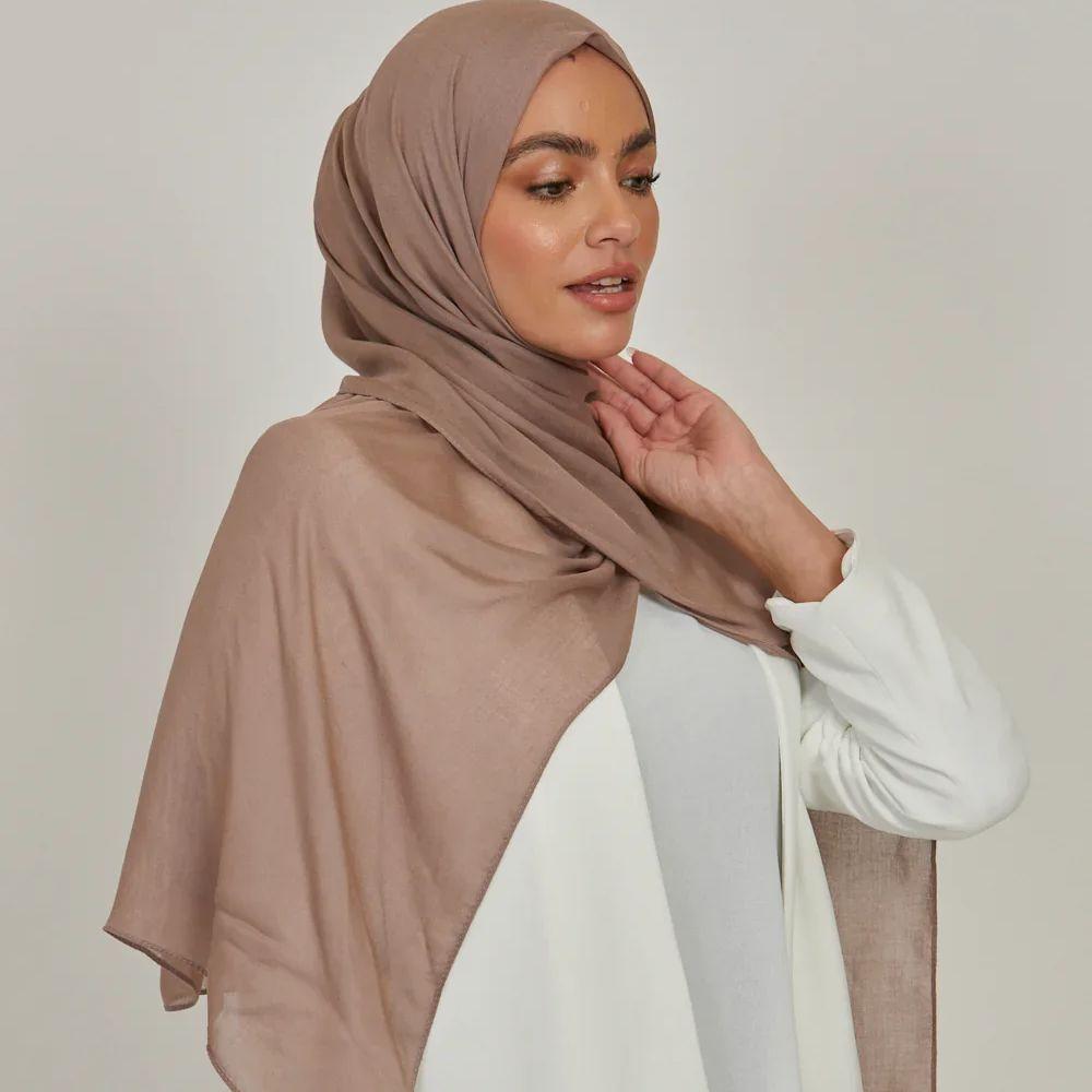 Solid Cotton Modal Hijab For Women Muslim Scarf Big Size Shawls Foulard Islam Head Wraps Headscarves Ramadan Scarves 190*85cm