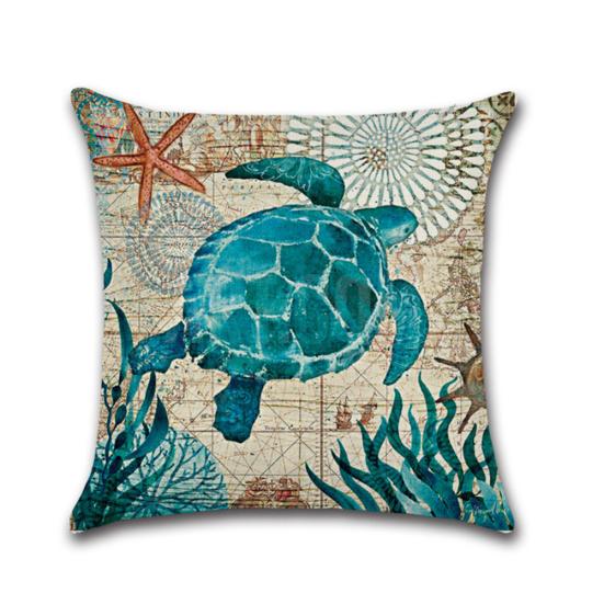 Octopus Sea Turtle Whale Sea Horse Cushion Cover Throw Pillow Case Sofa Decor