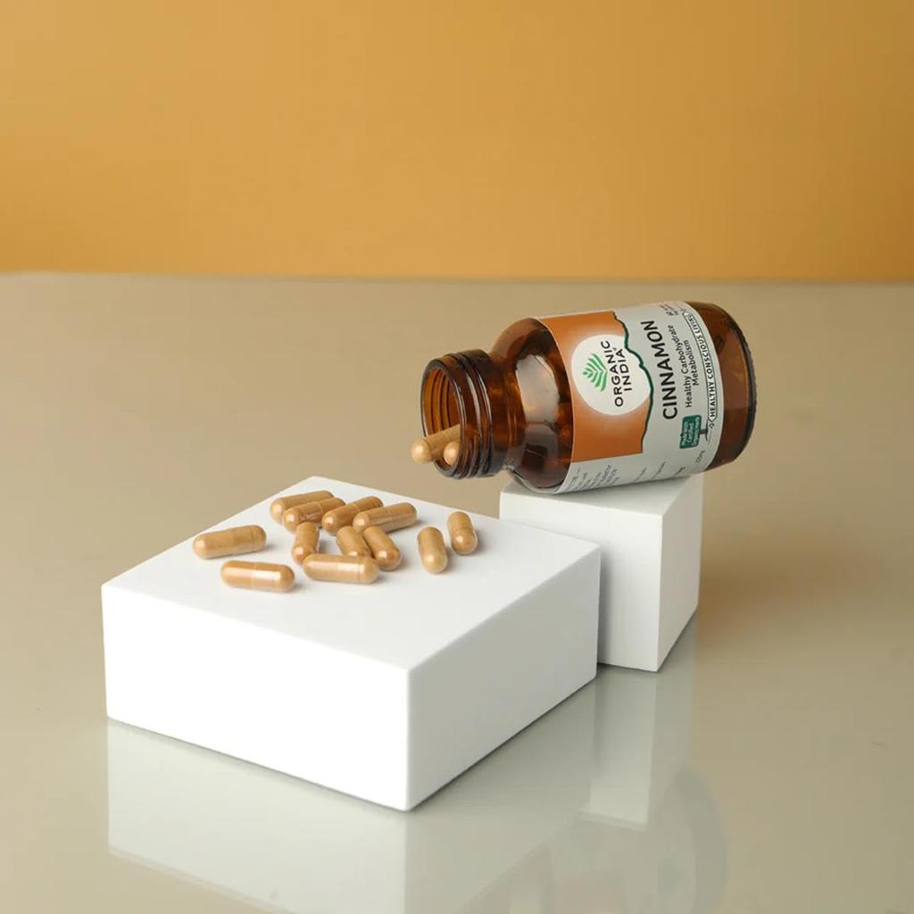 Organic India Cinnamon 60 Capsules Pack of 3 – Supports Metabolism, Digestion & Joint Health Supplement