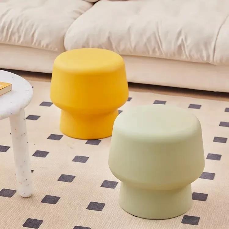 Nordic Simple Coffee Table Side Stool Small Balcony Modern Round Stools Household Durable Thick Ottomans Living Room Furniture