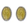 [R6034] - Silver Yellow 'Virgin Mary' Silver Artisanal Earrings (rhodium) - 10x7mm