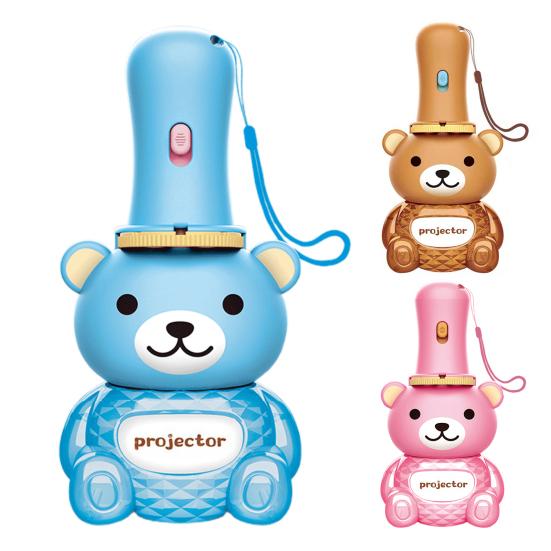 Детский игрушечный фонарик с проекцией в форме медведя с 24 узорами для раннего обучения, обучающая интерактивная игрушка в подарок