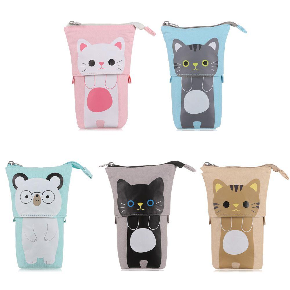 Новые канцелярские принадлежности для школы коробка для хранения на молнии косметичка гибкая сумка для ручек пенал для кошек