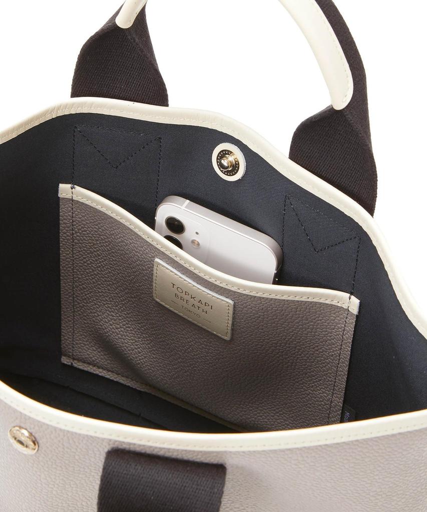 BREATH Scotch Grain Neo Leather Tote Bag with Shoulder M 503080101300 Greige [Topkapi]