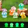 Glow-in-the-dark Small Mushroom Resin Ornaments Micro Landscape Gardening Diy Material Accessories Desktop Cute Luminous Ornaments