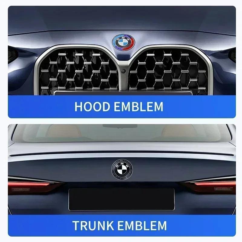 1 шт. 82 мм АБС 2 3 отверстия Значок логотипа эмблемы на капот, передний, задний багажник для BMW E87 E46 E28 E60 G20 G03 G05 F10 E93