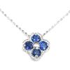 And Me Jewelry Sapphire Necklace Flower Petit Pendant Carat K10WG White Gold [You Box] - 0.4 [Gift Wrapped] (Sapphire)