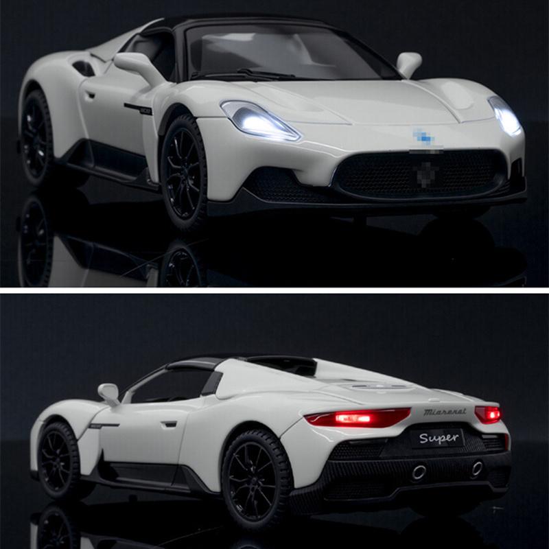 1/32 Мазерати MC20 Кабрио Купе Сплав Спортивный Автомобиль Модель Литьевой Металл Гонки по Трассе Транспортные Средства Модель Автомобиля Звук и Свет Детские Подарки