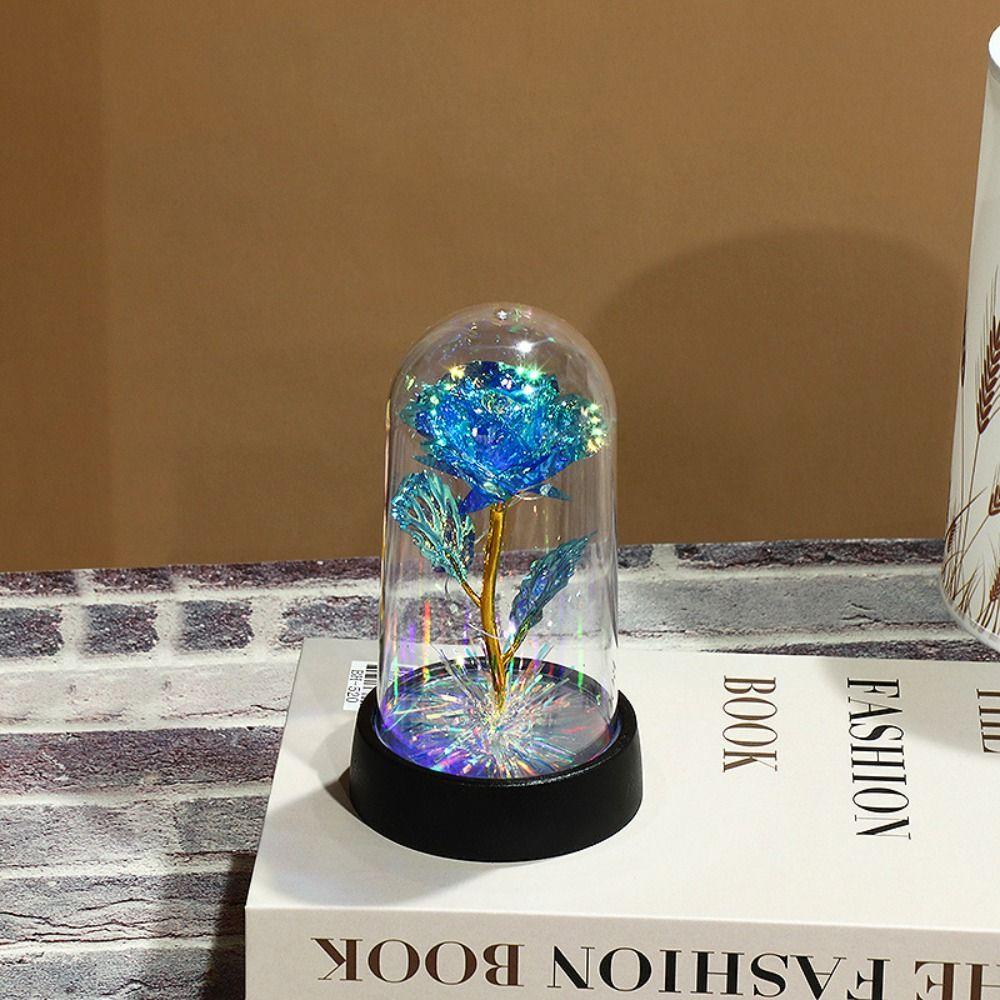 Красная Разноцветная Роза Искусственные Цветы Свадебное Украшение Светодиодная Подсветка Фольгированный Цветок Подарок