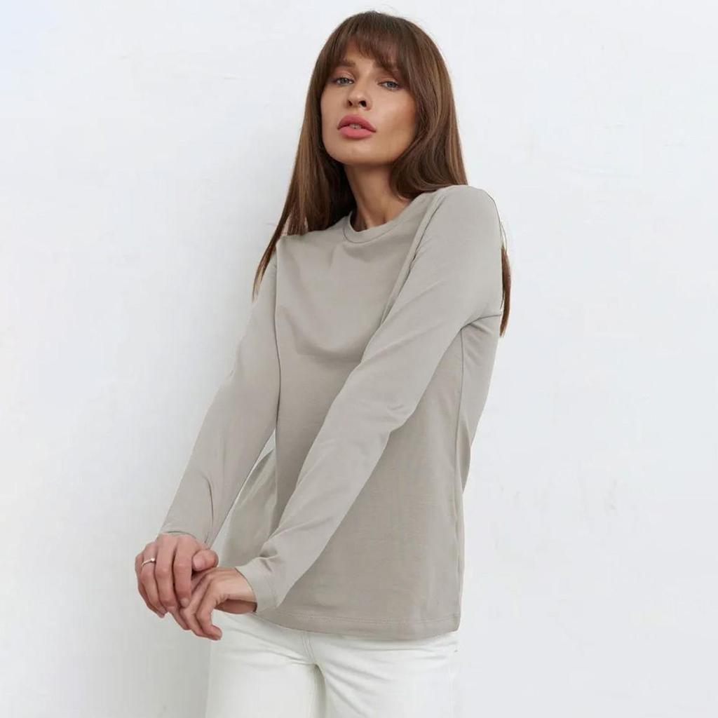 Футболка с длинным рукавом Beiyingni весна-осень, женская, однотонная, хлопковая, мягкая, с круглым вырезом, женская, высококачественная, повседневная, базовая футболка