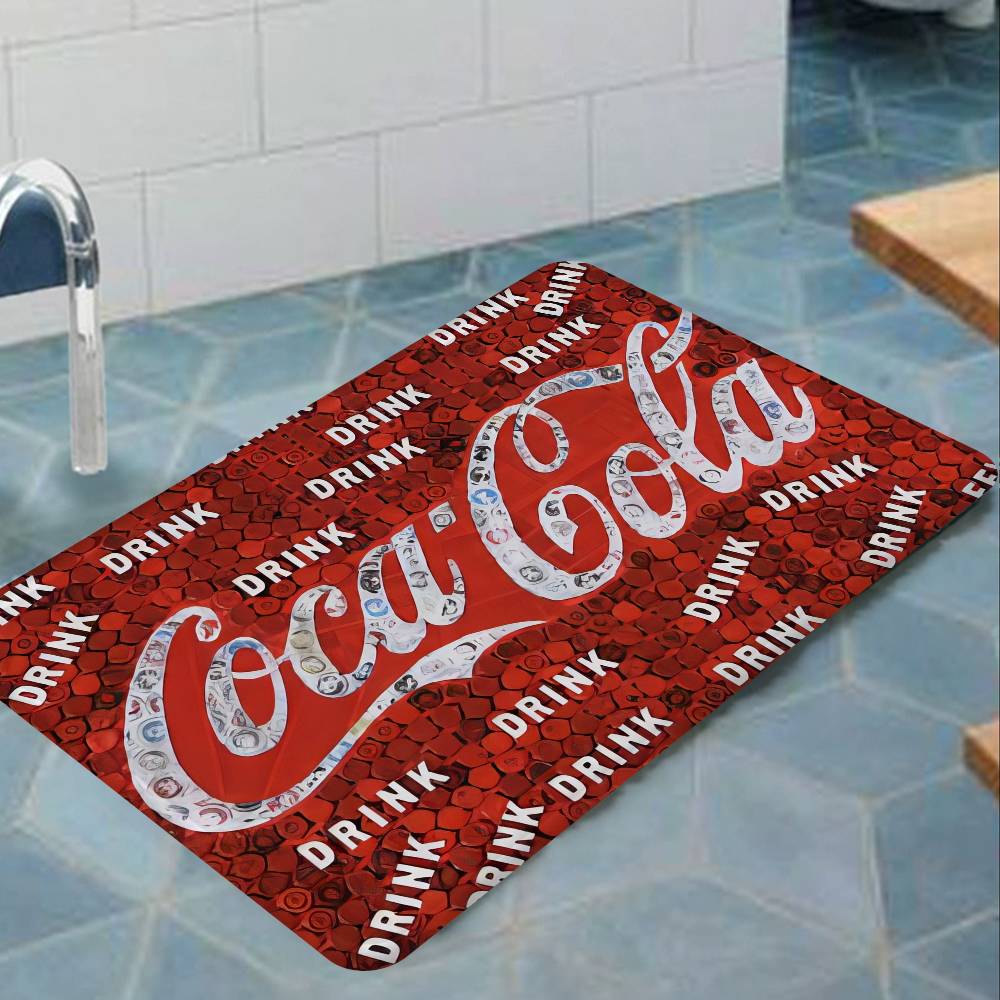 C-COCA Logo C-COLAS Hallway Carpet Retro Multiple Choice Living Room Kitchen Rug Non-Slip Welcome Rug
