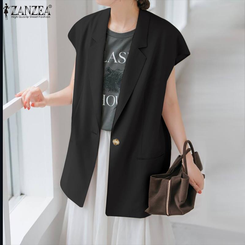 ZANZEA Женский летний свободный повседневный кардиган-жилет без рукавов