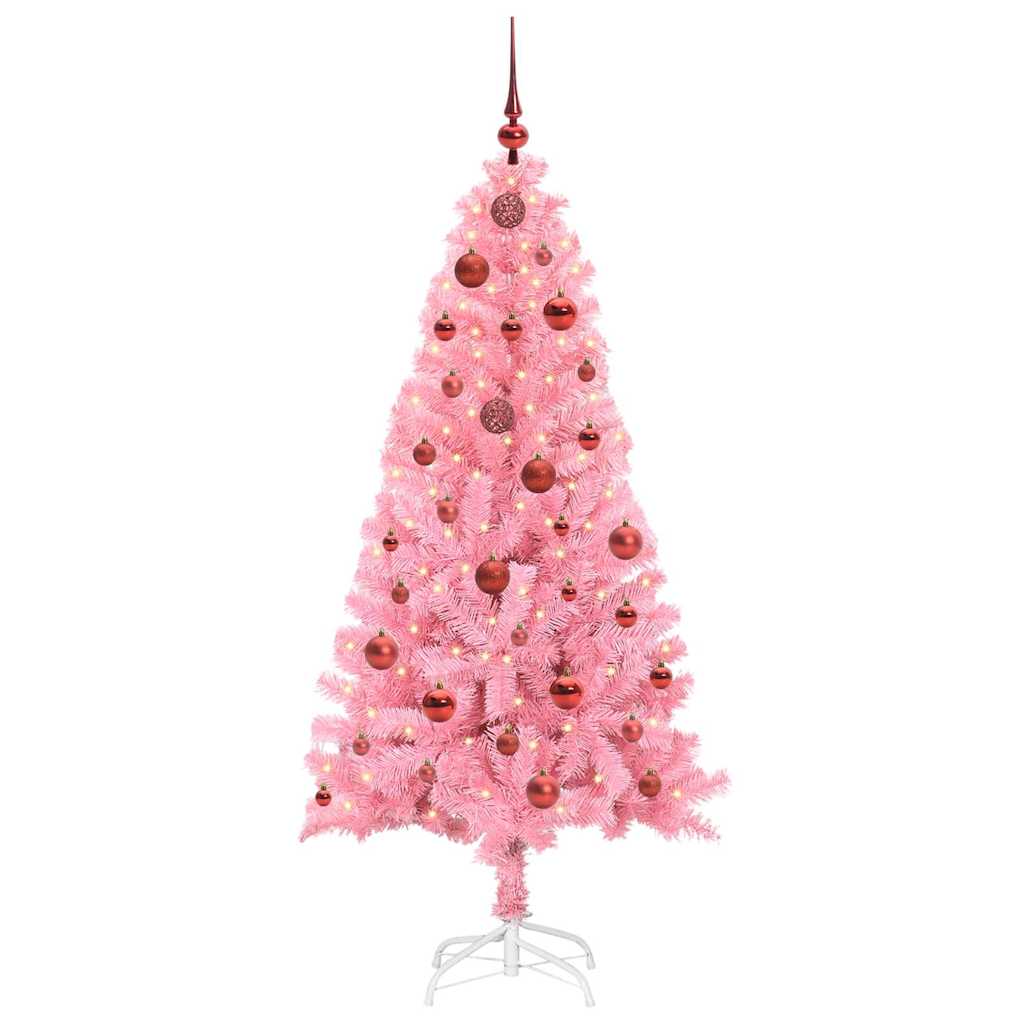 Christmas Tree with 150 LEDs and Stand Pink 150 cm PVC