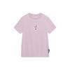 Li Ning X Disney Collaboration Zootopia Series Cartoon Embroidered Short Sleeve T-Shirt Women Tops Soft-Pink AHST278-4