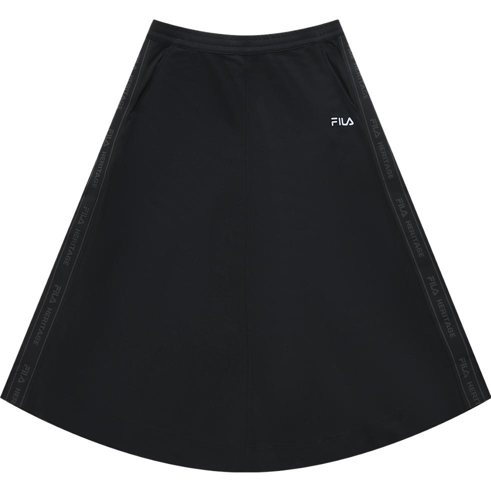 Fila Базовая Простая Модная Повседневная Длинная Юбка Женские юбки Глубокий-Черный F11W338312F-BK