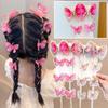 Colorful Braided Hair Chain Mesh Girls Barrettes Cute Pearl Braided Hairpin