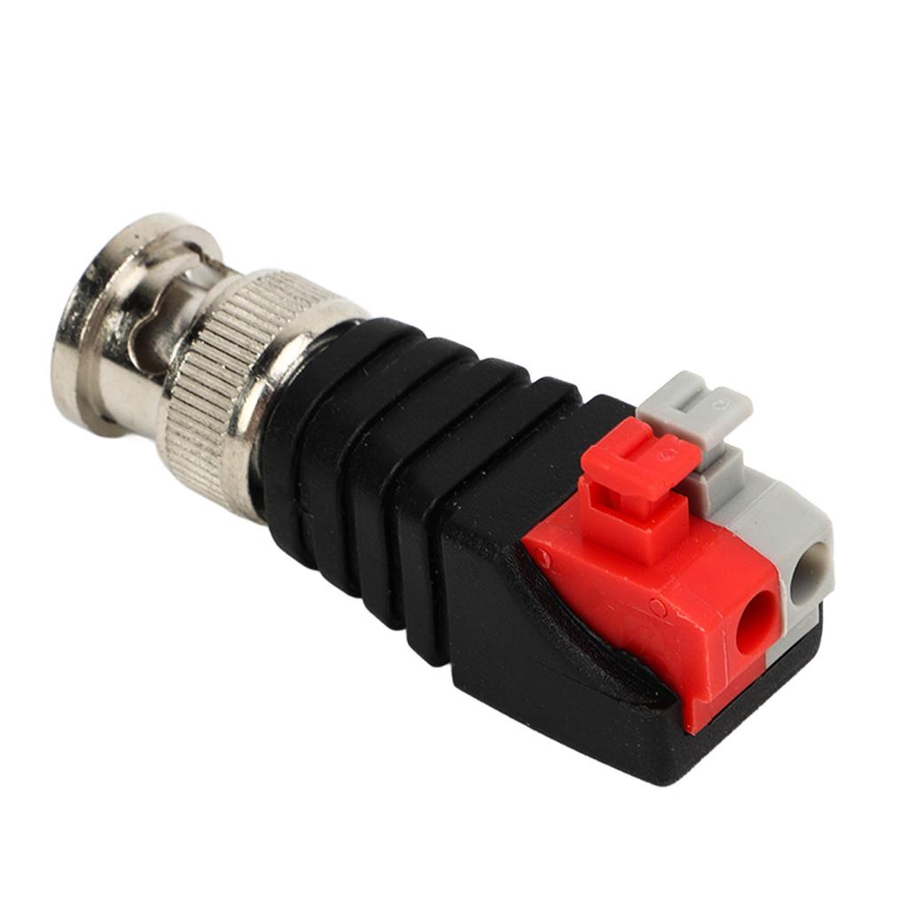 10Pcs BNC Male Connector Spiral Button Video Transmission BNC Adapter for Cat5 Camera CCTV