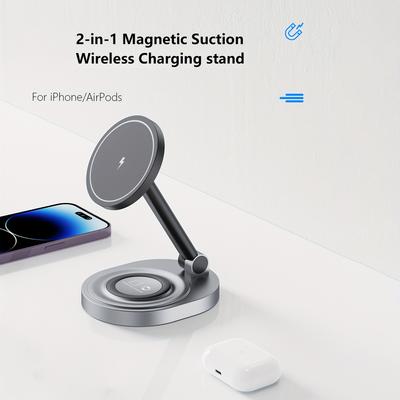 2 в 1 магнитная беспроводная зарядная подставка-подставка для iPhone 15 14 13 12 11 Pro Max 11 X Apple Watch Airpods быстрая зарядная док-станция