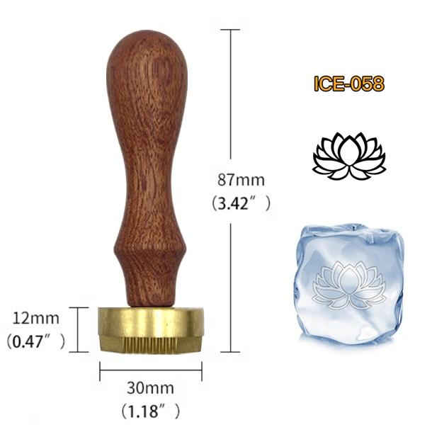 Ice Stamp With Removable Brass Head & Wood Handle - Vintage 1.18" Branding for Cubes, Cocktails, Whiskey, Mojito Drinks - Bar Making DIY Crafting