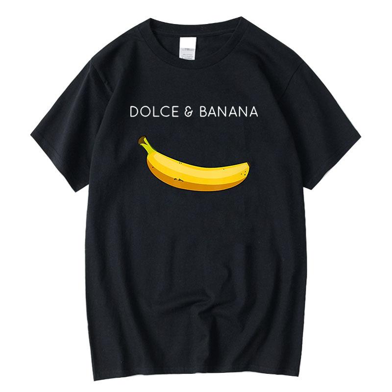 Summer Fashion Dolce Banana Print Women T-shirts Casual Breathable Tops Oversized Cotton Tshirt Short Sleeve Top