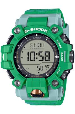 CASIO G-SHOCK MUDMAN GW-9500KJ-3 Love The Sea And The Earth Ограниченная серия, Радиоуправляемые с питанием от солнечной энергии, Тройной сенсор, Зеленые мужские часы Master of G из биопластика