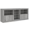 Sideboard with LED Lights Grey Sonoma 162 x 37 x 67 cm