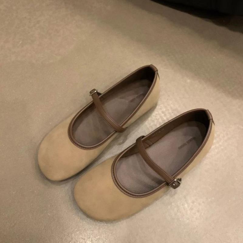 Балетки женские 2024 года с круглым носком и неглубоким вырезом, разноцветные женские туфли, балетное платье, удобные туфли Мэри Джейн в стиле ретро на плоской подошве