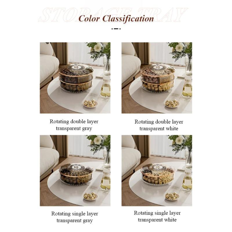 Вращающийся ящик для хранения вещей, светлый, роскошный, витрина для гостиной, тарелка для сухофруктов, ящик для хранения закусок