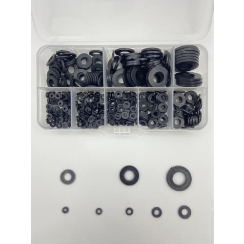 Nylon Washers, 500-Piece Pack, Lightweight and Durable, Compatible with M2-M10 Screws, Includes Storage Box, High Cost Performance, M4, M6, M8 Washers