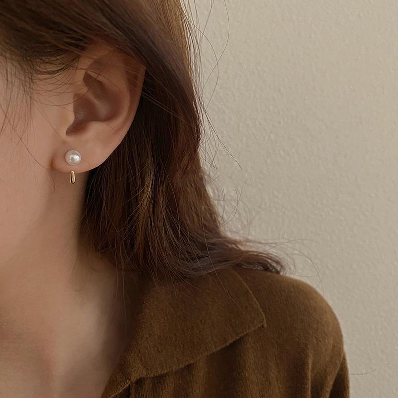 Серьги-шарики с жемчугом в стиле ретро 2025 для женщин: Элегантный корейский стиль в стиле Хепберн