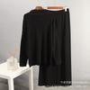 2026 Hot Sale Solid Color Two Piece Set Women Irregular Split Top Wide Leg Pants Casual Loose