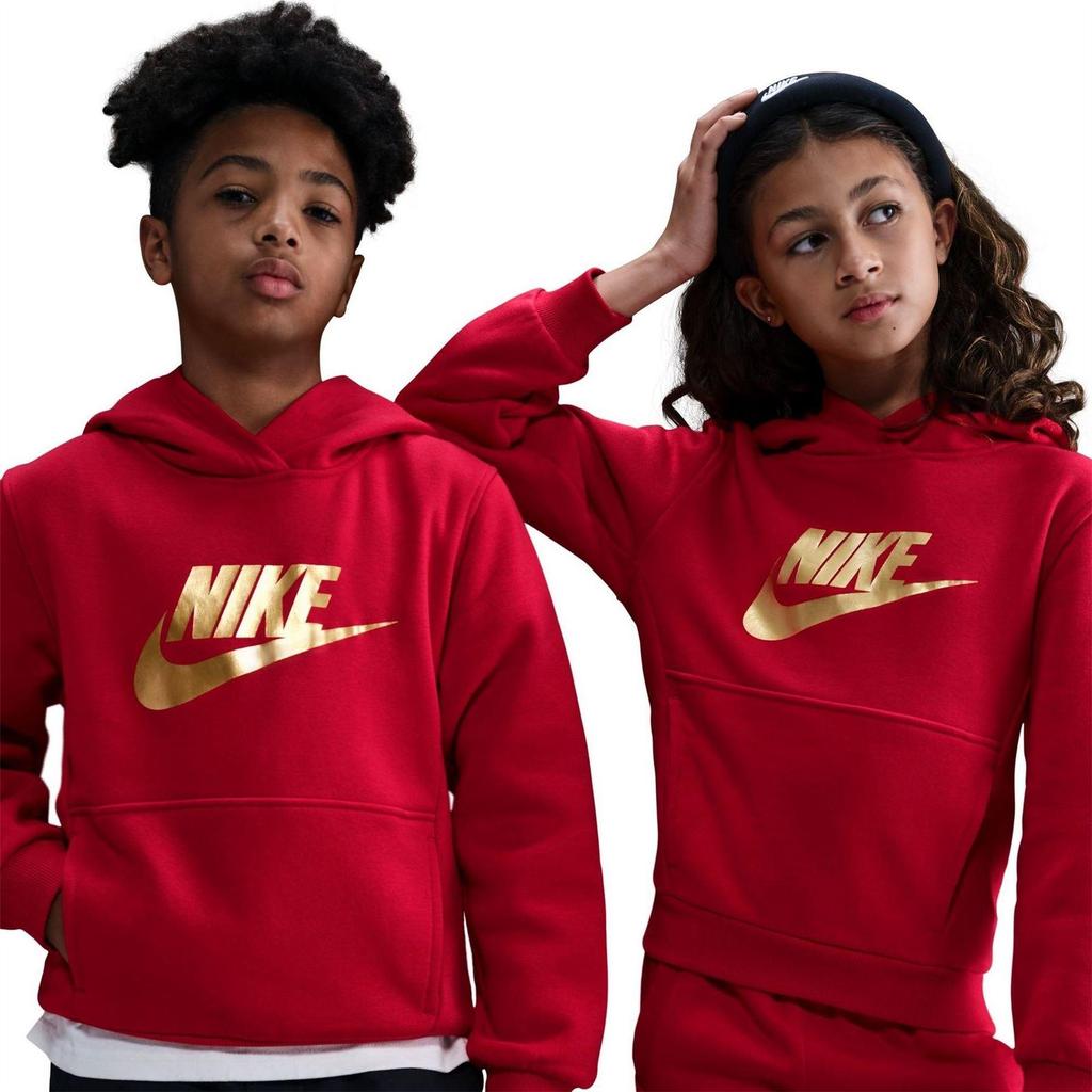Nike Childrens/Kids Text Logo Pullover Hoodie