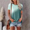 Women's 3D Animal Letter Print Casual Loose Round Neck T Shirts